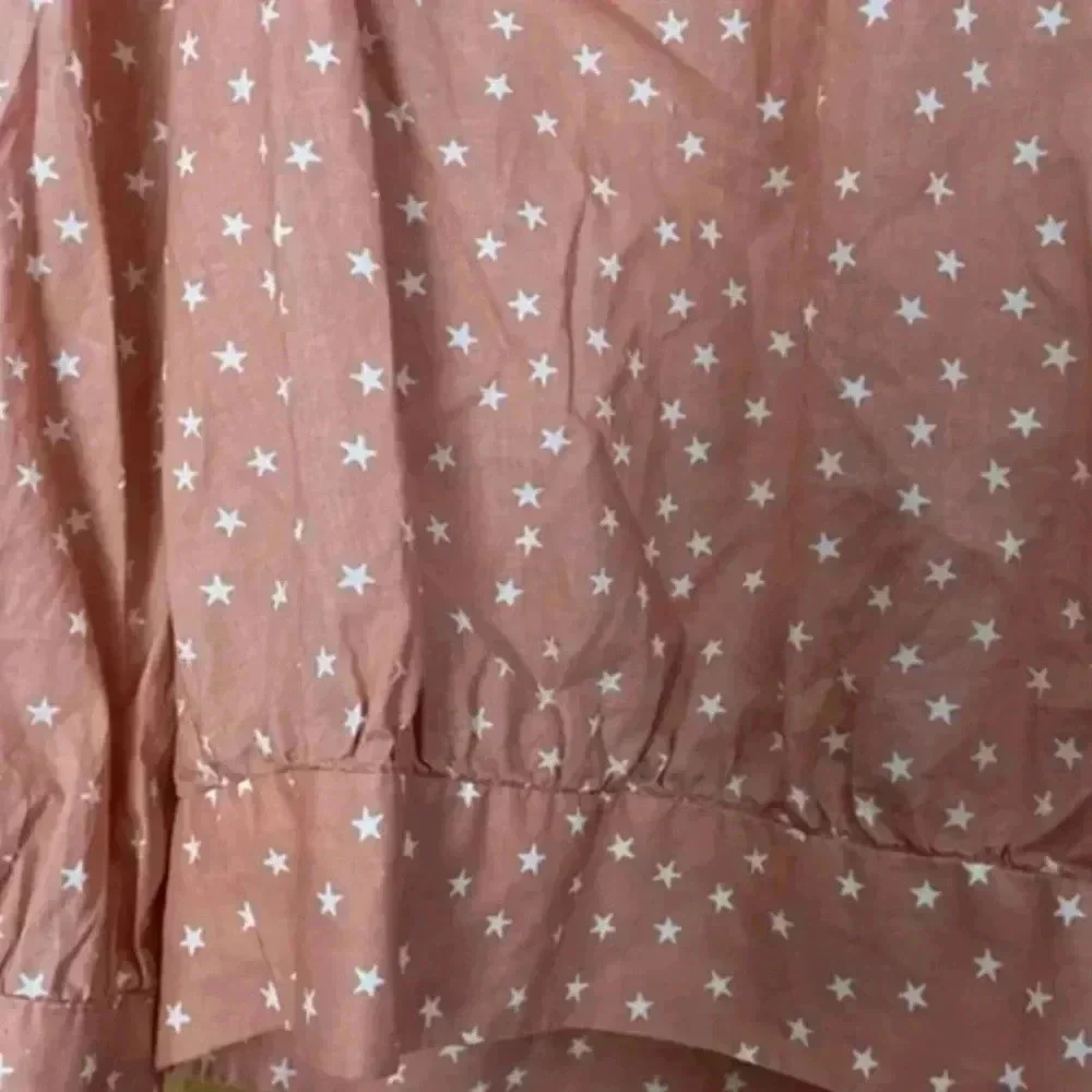Madewell Wrap Top Women’s Pink Star Scatter Puff Sleeve V Neck Cropped Size XXS